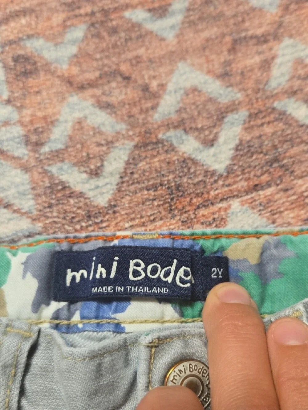 Mini Boden Gray & Orange Star Joggers and Light Wash Jeans Bundle
